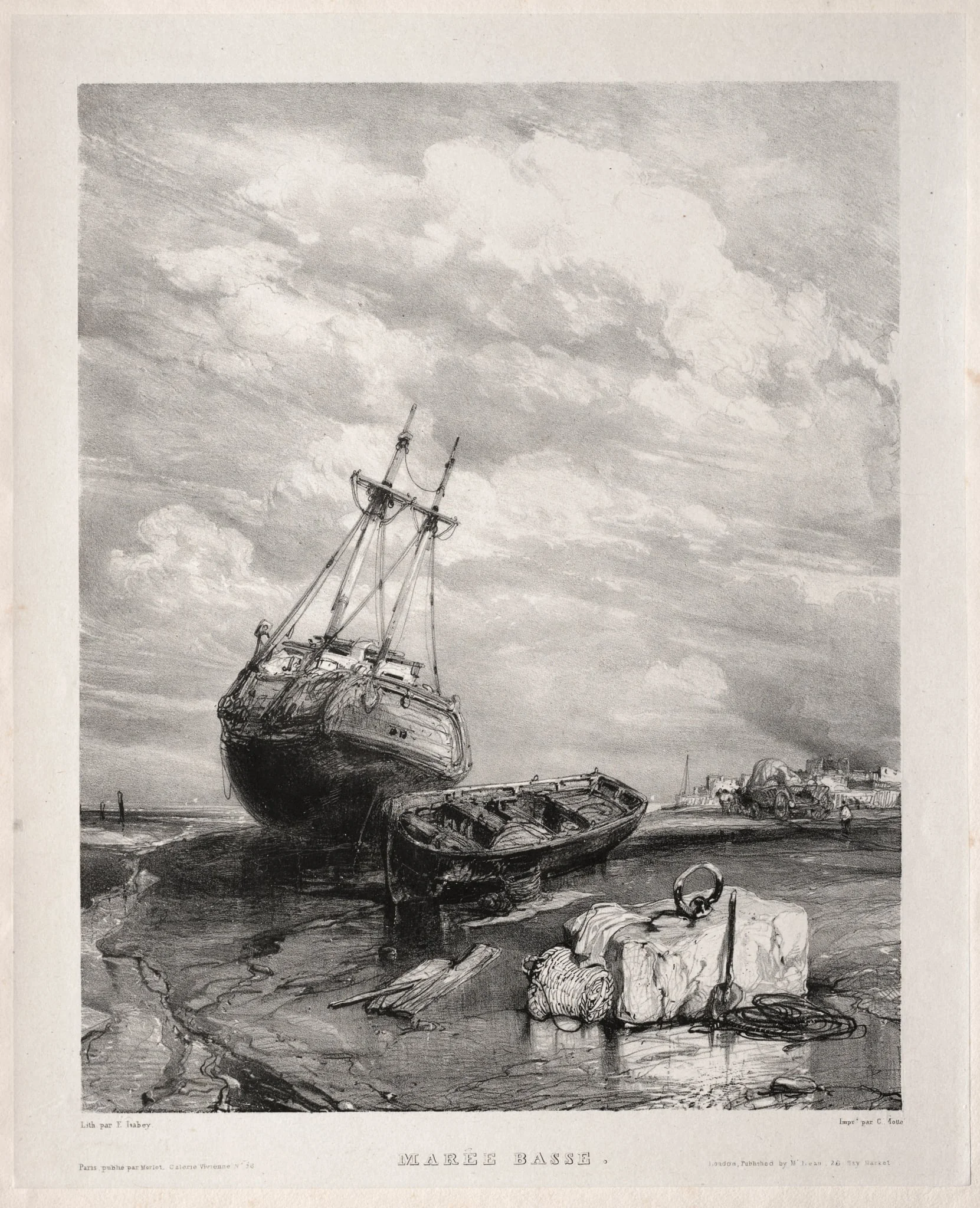 Six Marines:  Marée basse, by Eugène Isabey, 1833