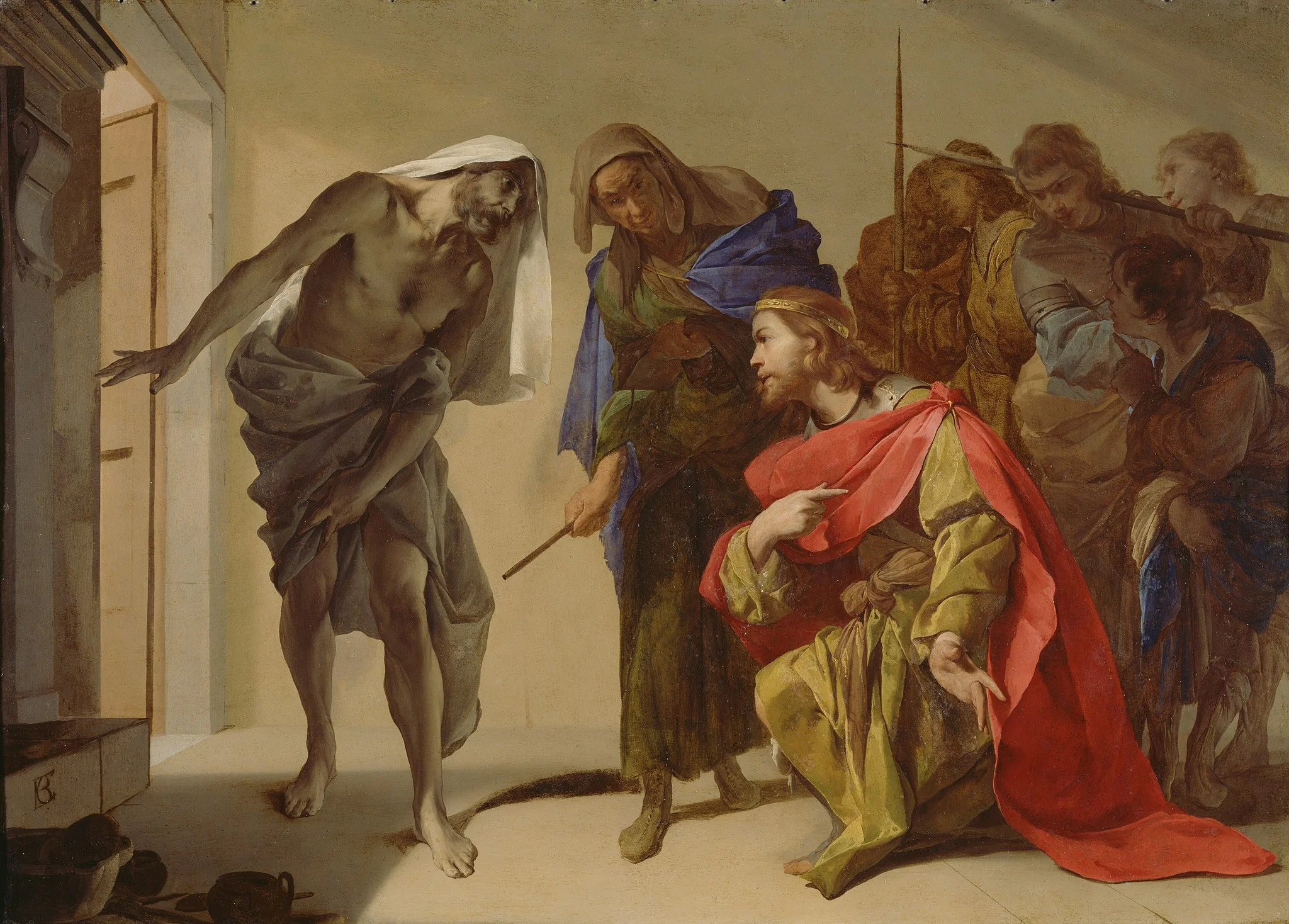 The Shade of Samuel Invoked by Saul, by Bernardo Cavallino, unspecified, 1650