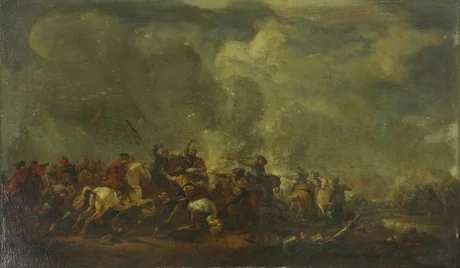Poles in the battle against the Swedes, by Philips Wouwerman, oil, 1650