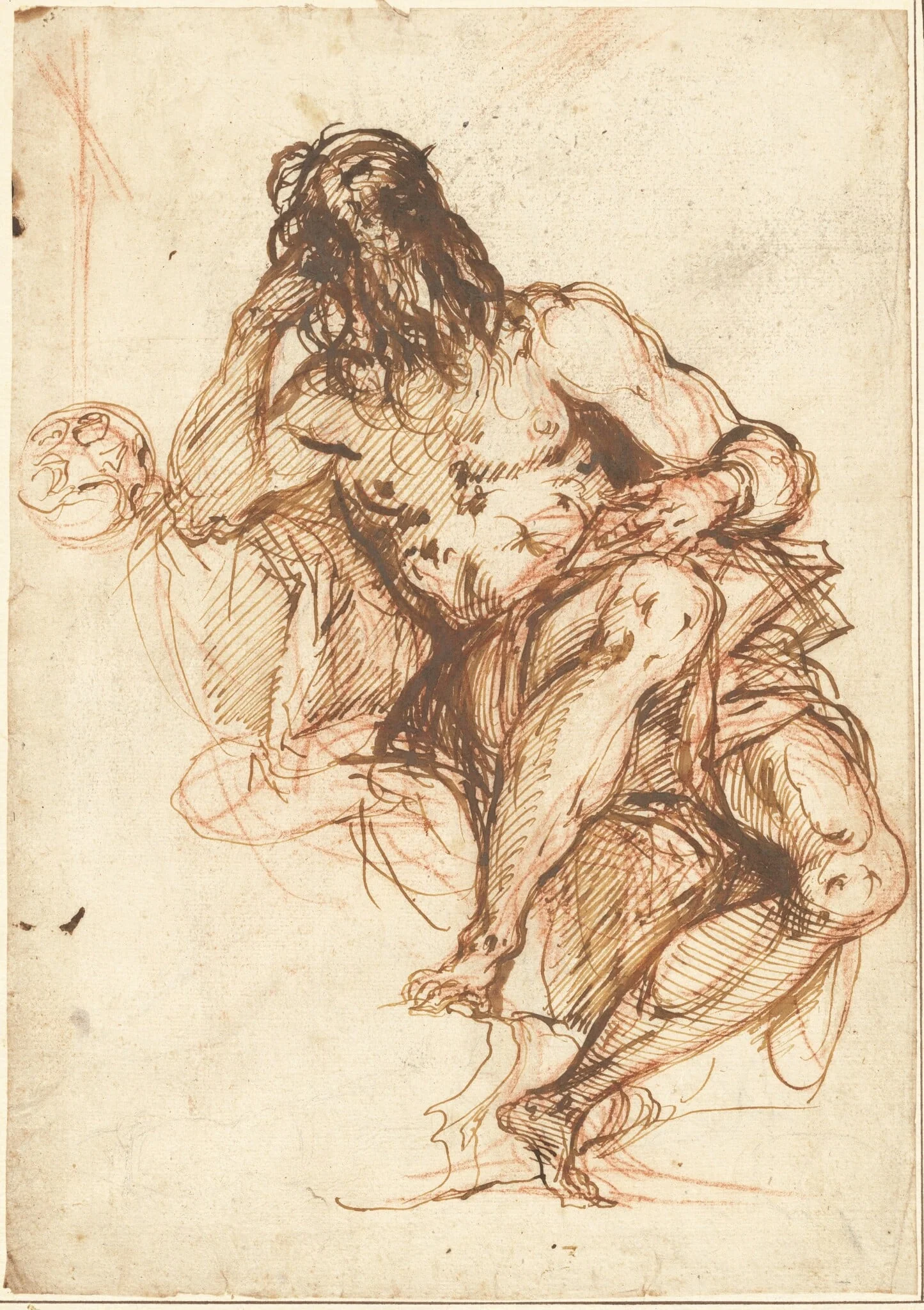 Saint Jerome, by Alessandro Vittoria, ink, 1568