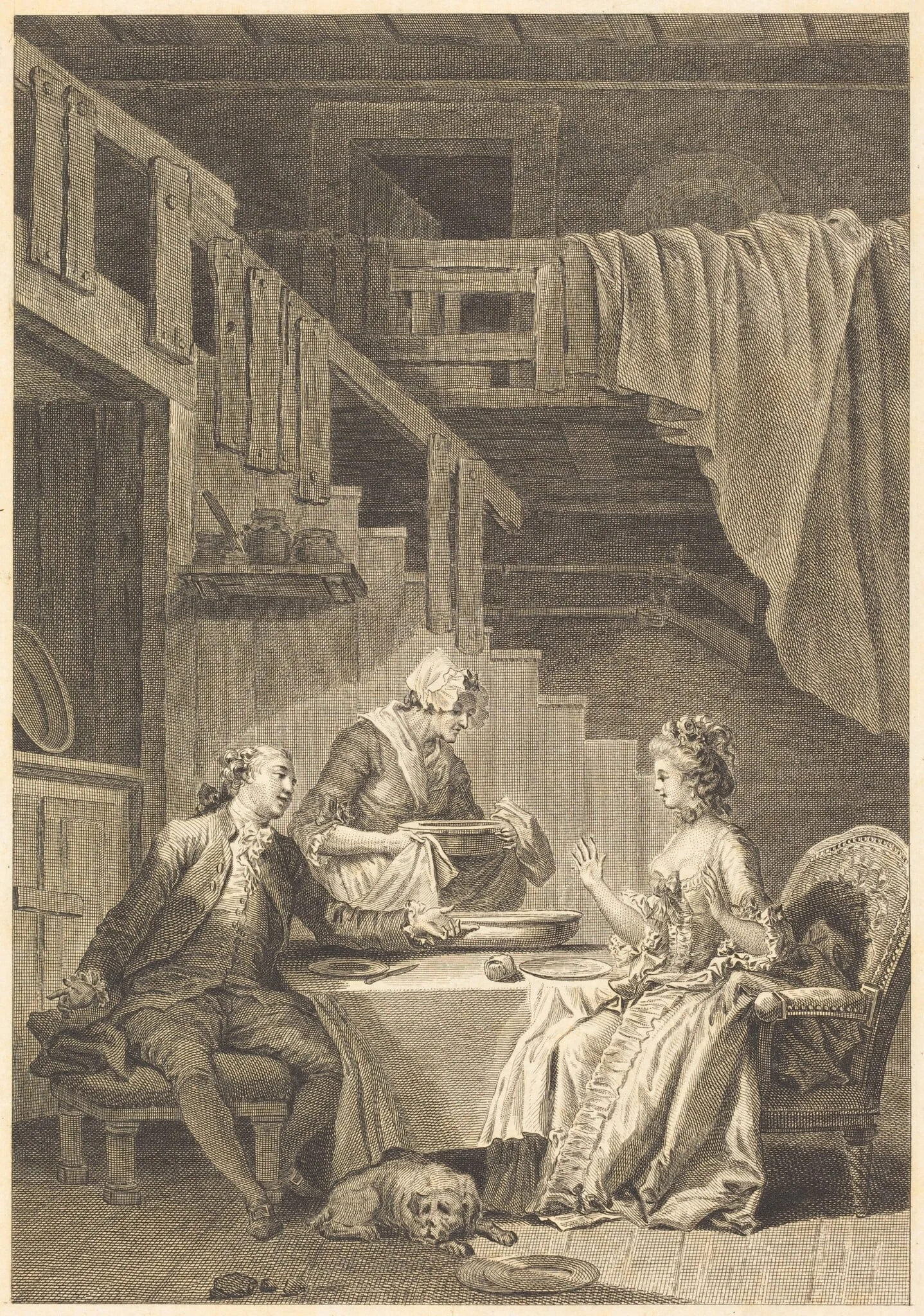 Le faucon, by Jean Dambrun, ink, 1774