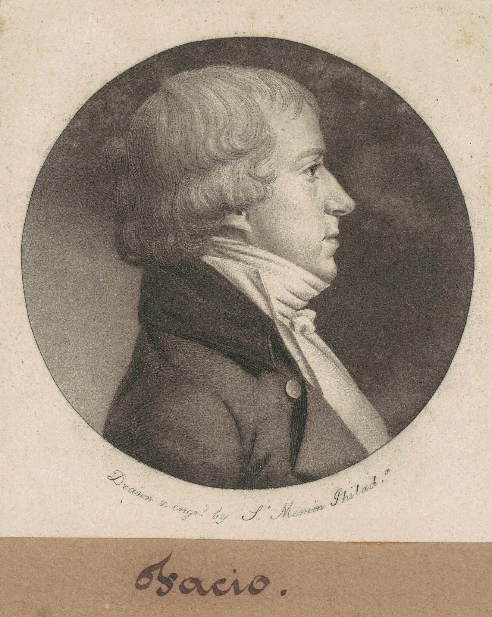 Facio, by Charles Balthazar Julien Févret de Saint-Mémin, ink, 1802