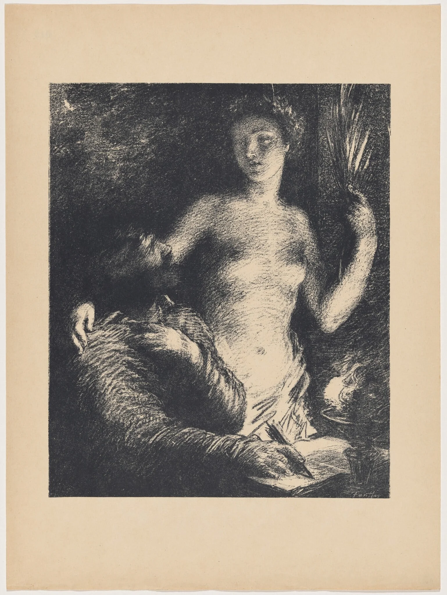 Inspiration, by Henri Fantin-Latour, ink, 1895