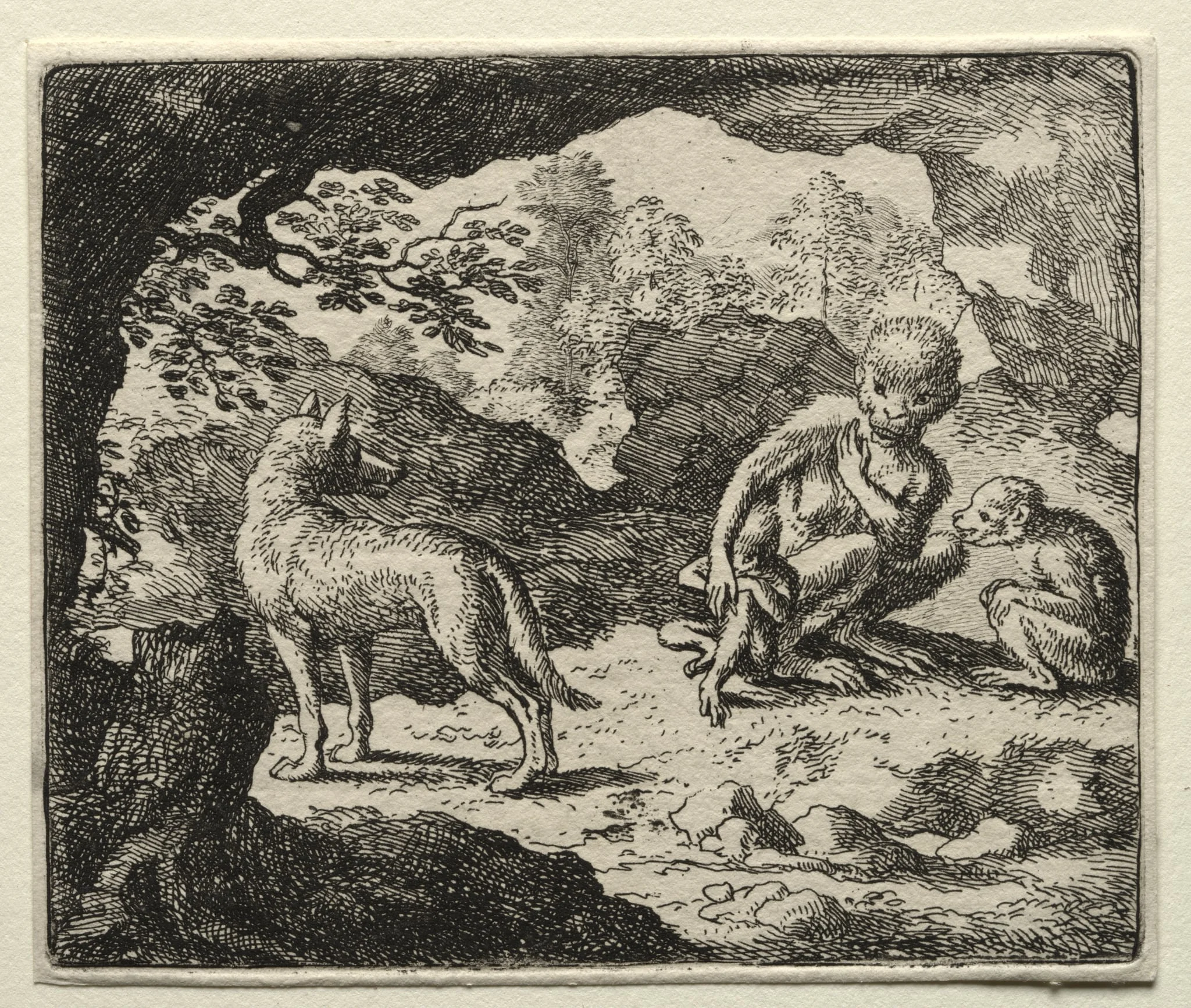 Reynard the Fox:  The Wolf in the Monkey's Den, by Allart van Everdingen, 1662