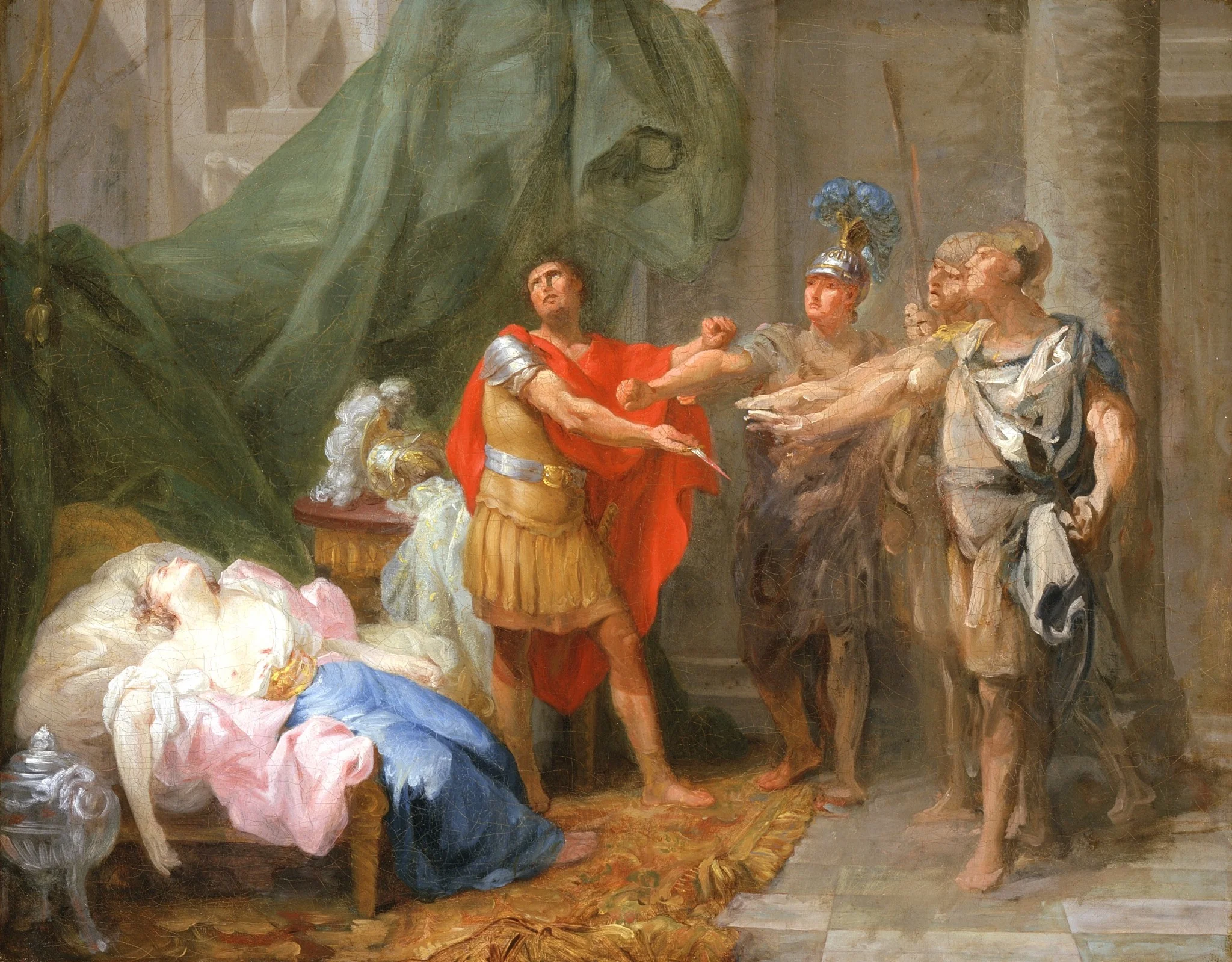 The Oath of Brutus, by Jacques-Antoine Beaufort, oil, 1771