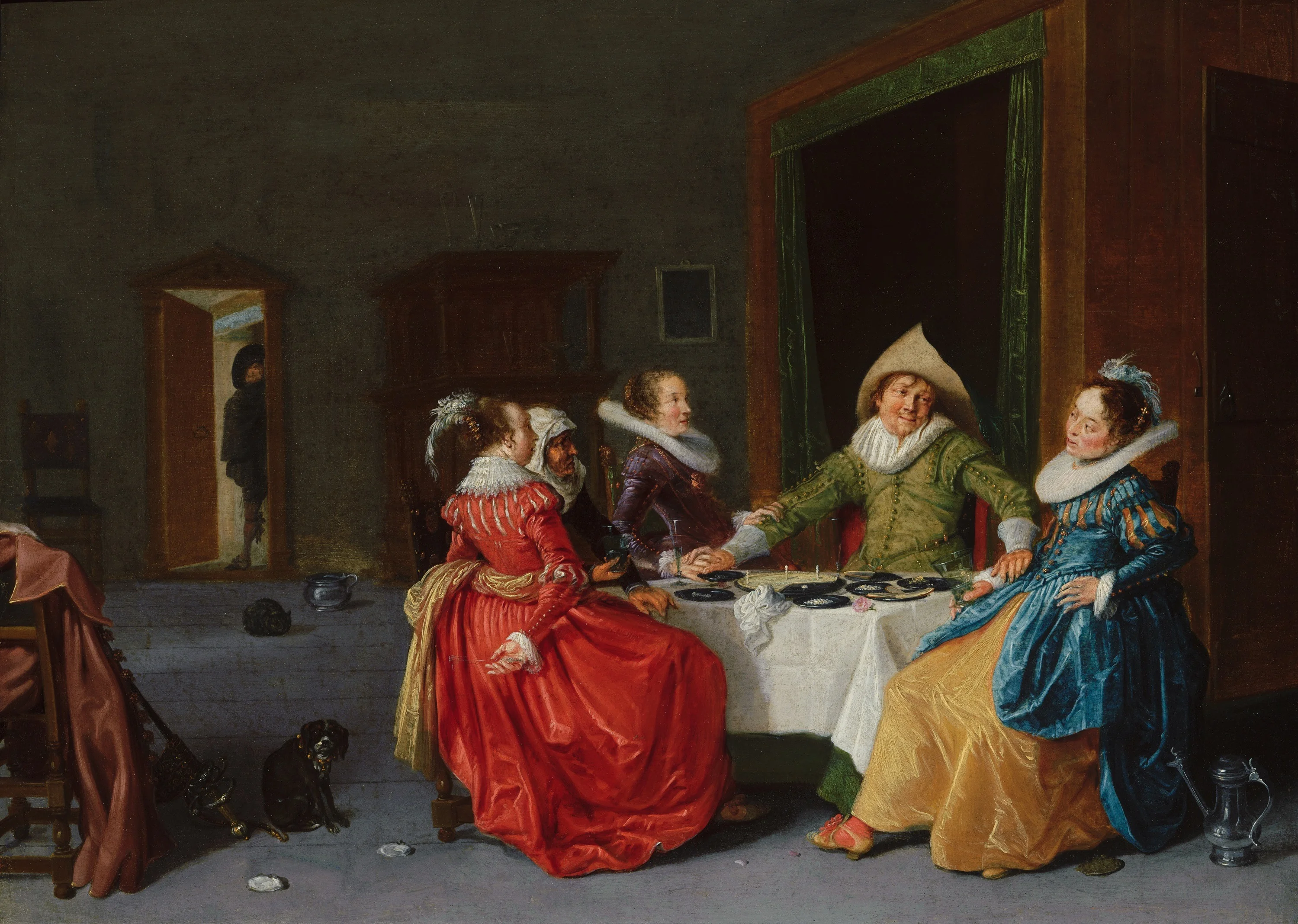 Merry Company in a Brothel, by Hendrik Gerritsz Pot, oil, 1650