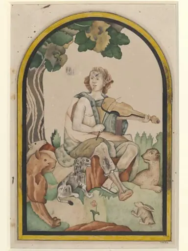Orpheus panel from the Diwan-i Am, Delhi Fort