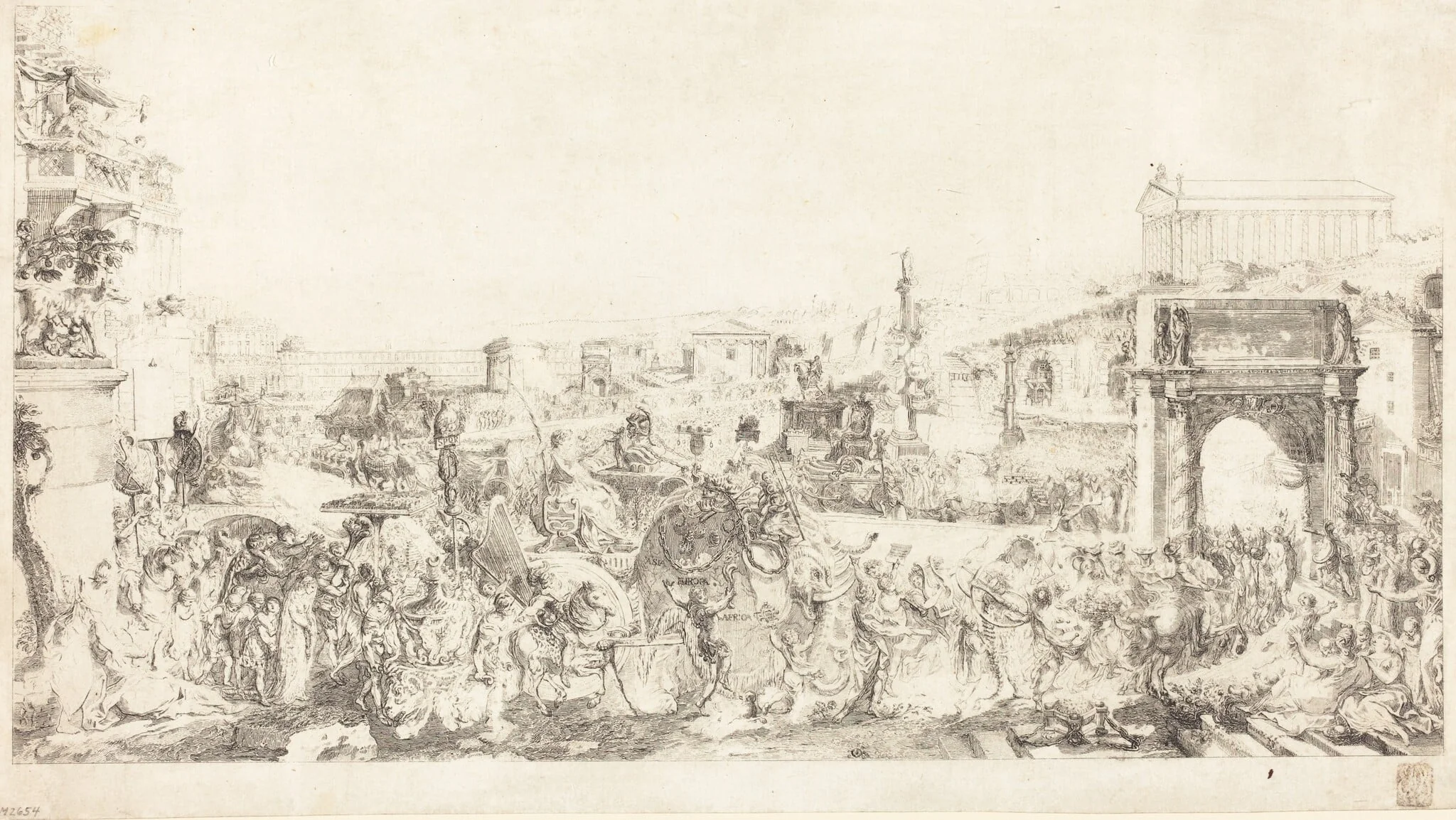 Triomphe de Pompee dans Rome, by Gabriel de Saint-Aubin, ink, 1775