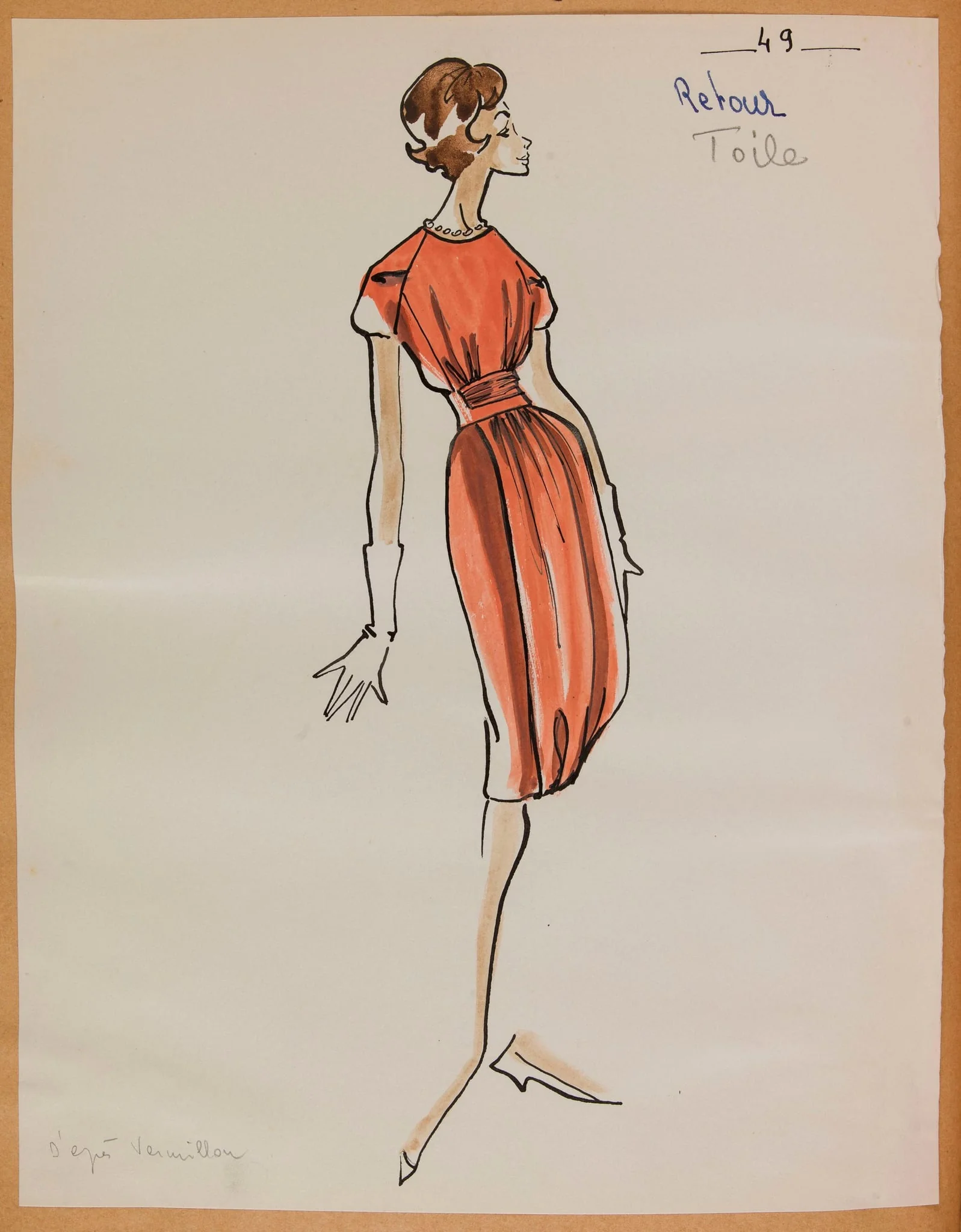 Robe pêche, by Marie-Louise Carven, 1957