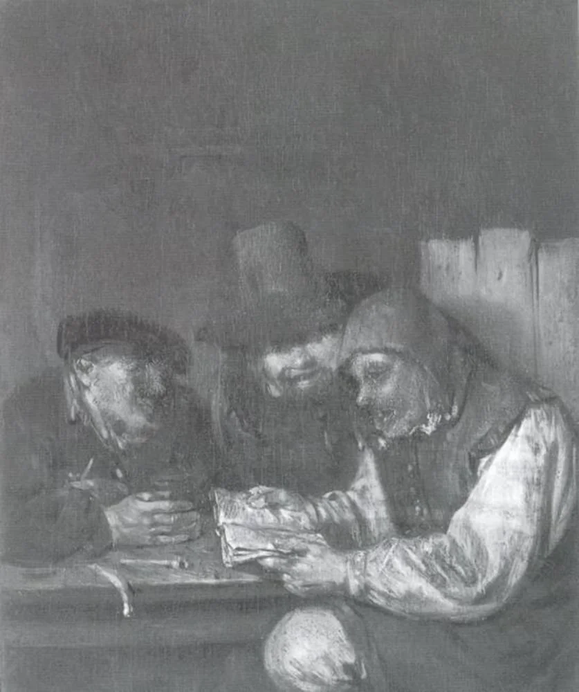 Peasants Singing at an Inn, by Egbert van Heemskerck, oil, 1688