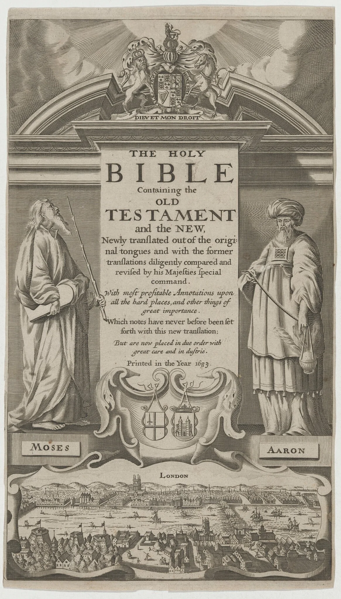 Title Page to the Bible, by Unknown 19th Century, ink, 1850