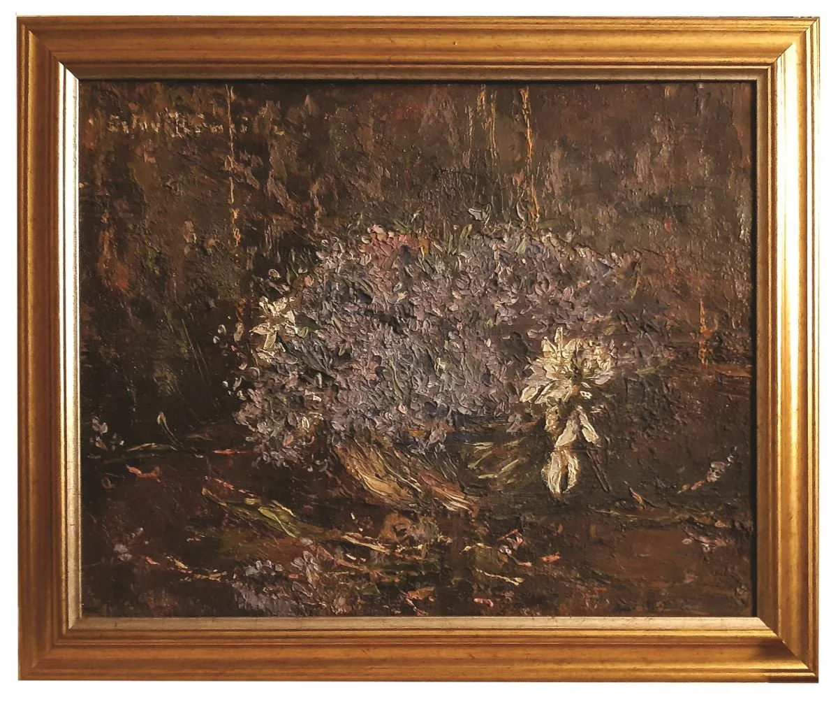 Natură statică cu liliac, by Octav Băncilă, 1949