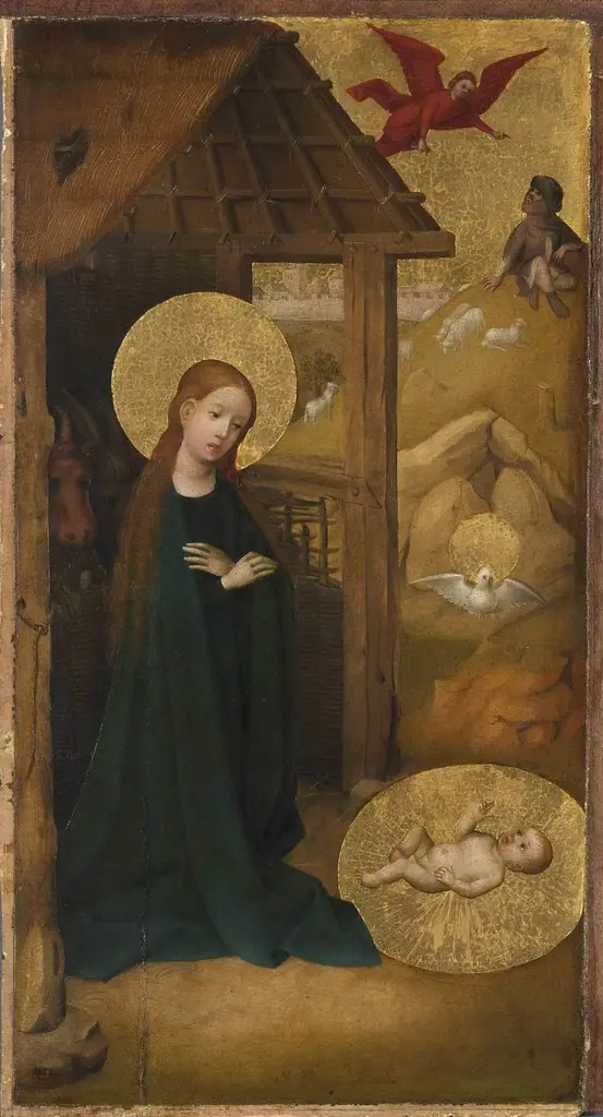 Nativiti (altar piece, with the Cucifixion op Saint Peter and a martyr as outer parts)
