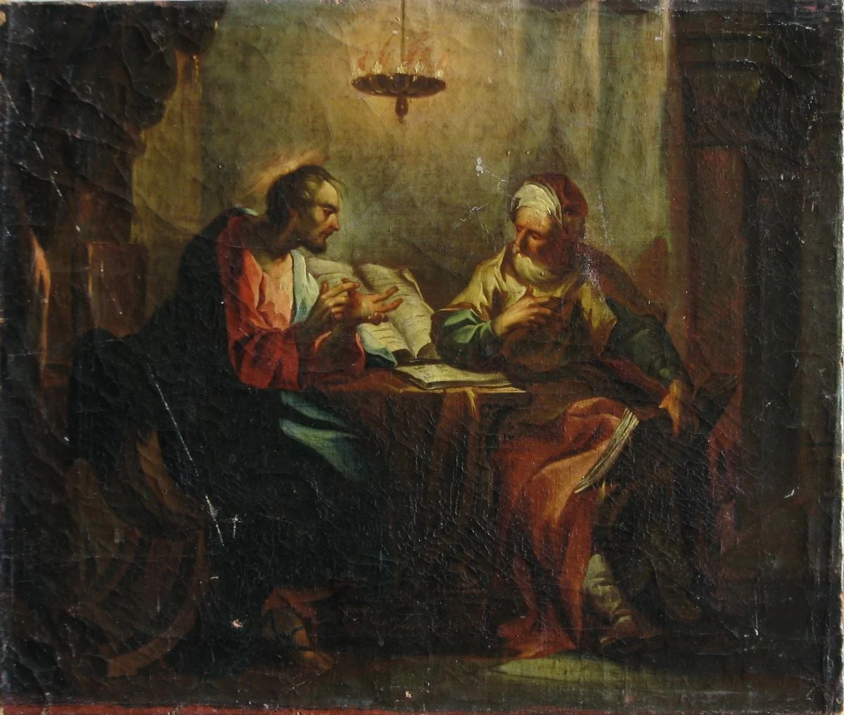 Cristos de vorbă cu Nicodim ; pandant: Cristos și samariteana, by Unknown, 1750