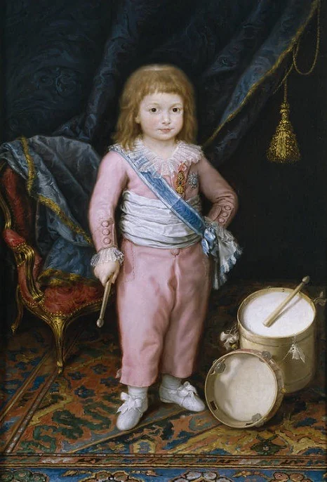 The Infante Carlos María of Bourbon with Drum and Tambourine, by Antonio Carnicero, oil, 1796