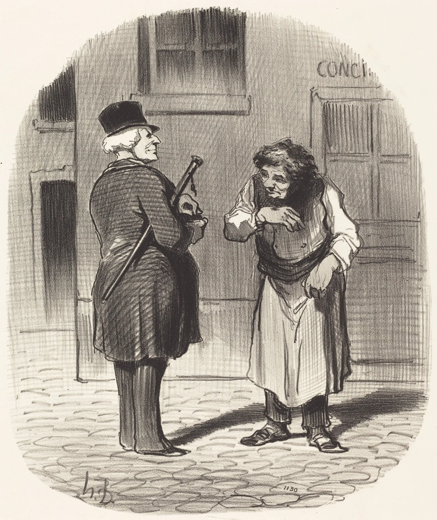 Le Jour de l'an, by Honoré Daumier, ink, 1852