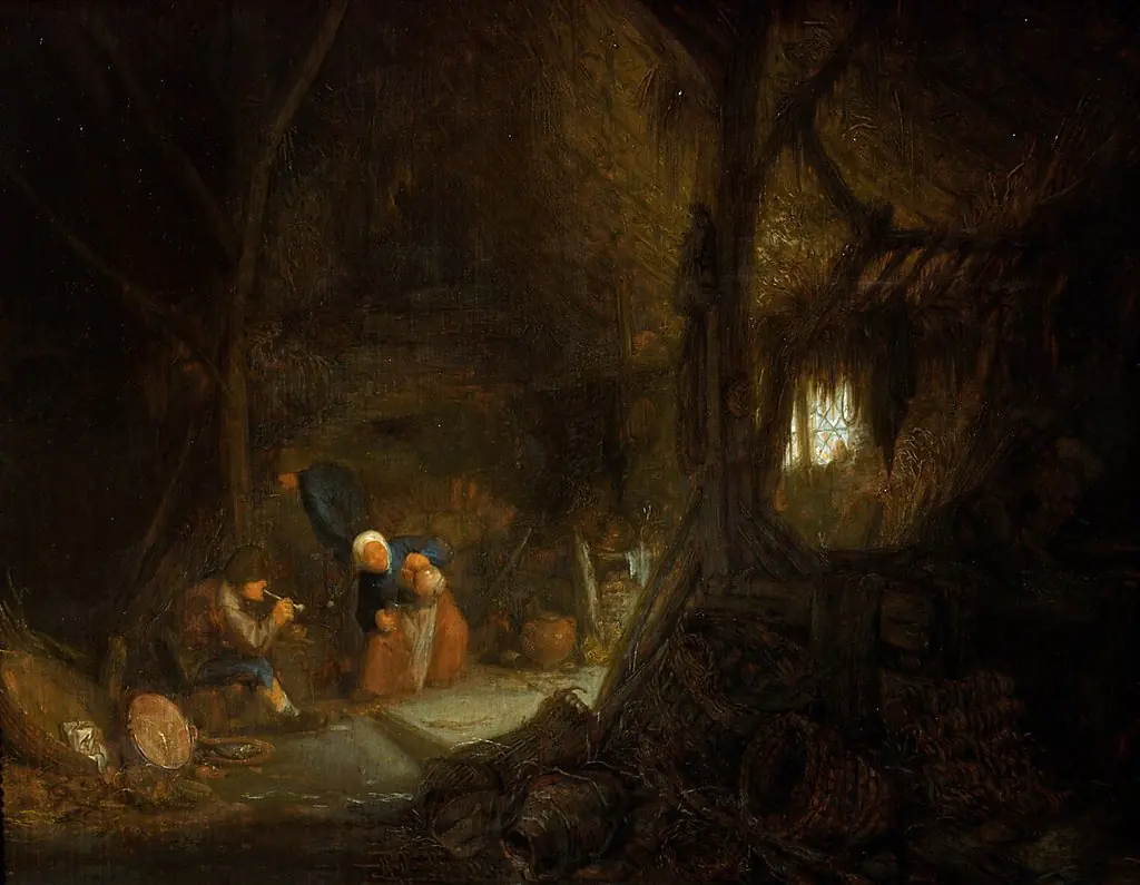 Peasants in a barn