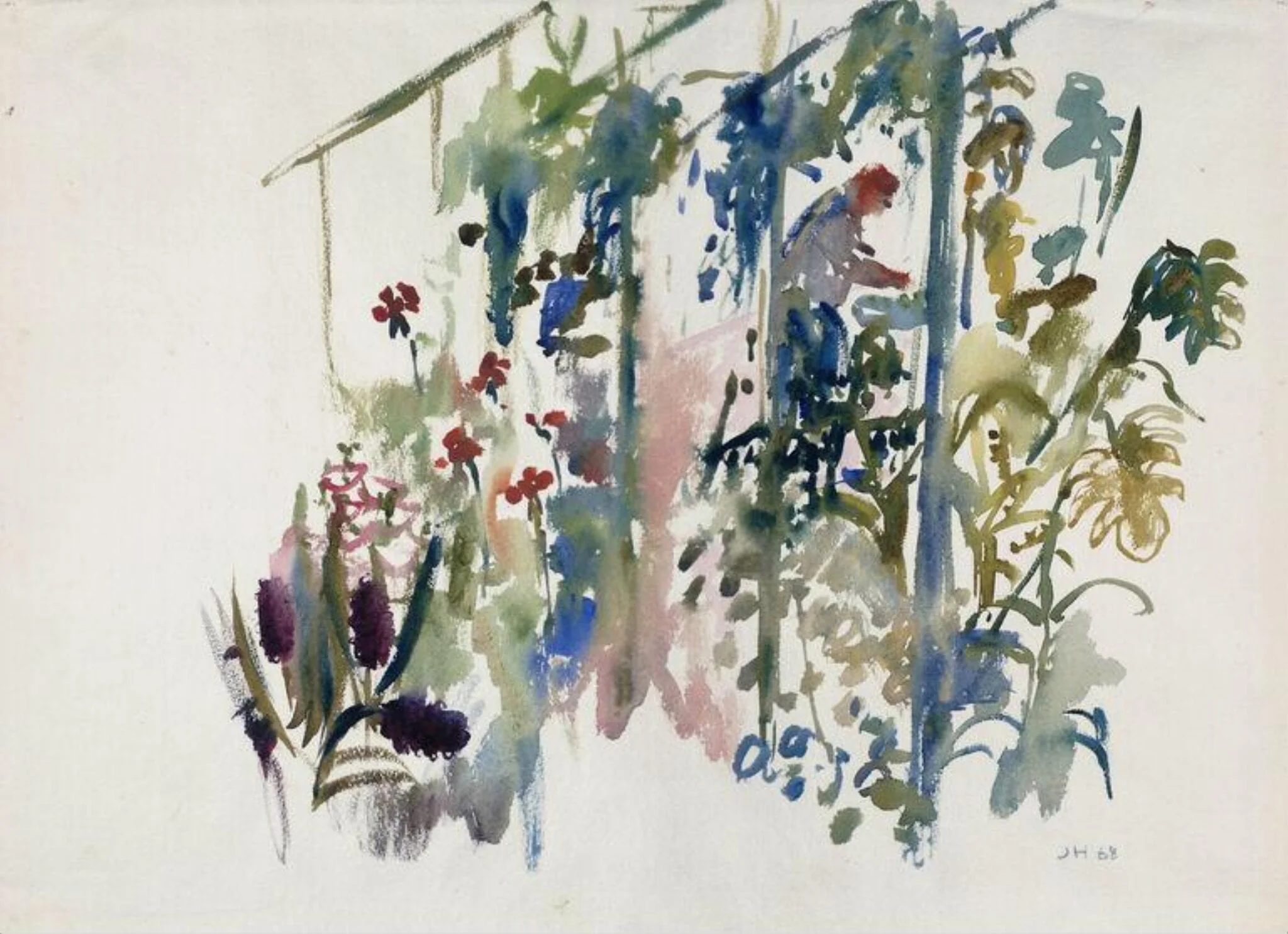 Man in a greenhouse
