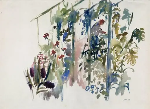 Man in a greenhouse