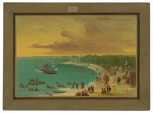 First Sailing of the Griffin on Lake Erie.  August 7, 1679