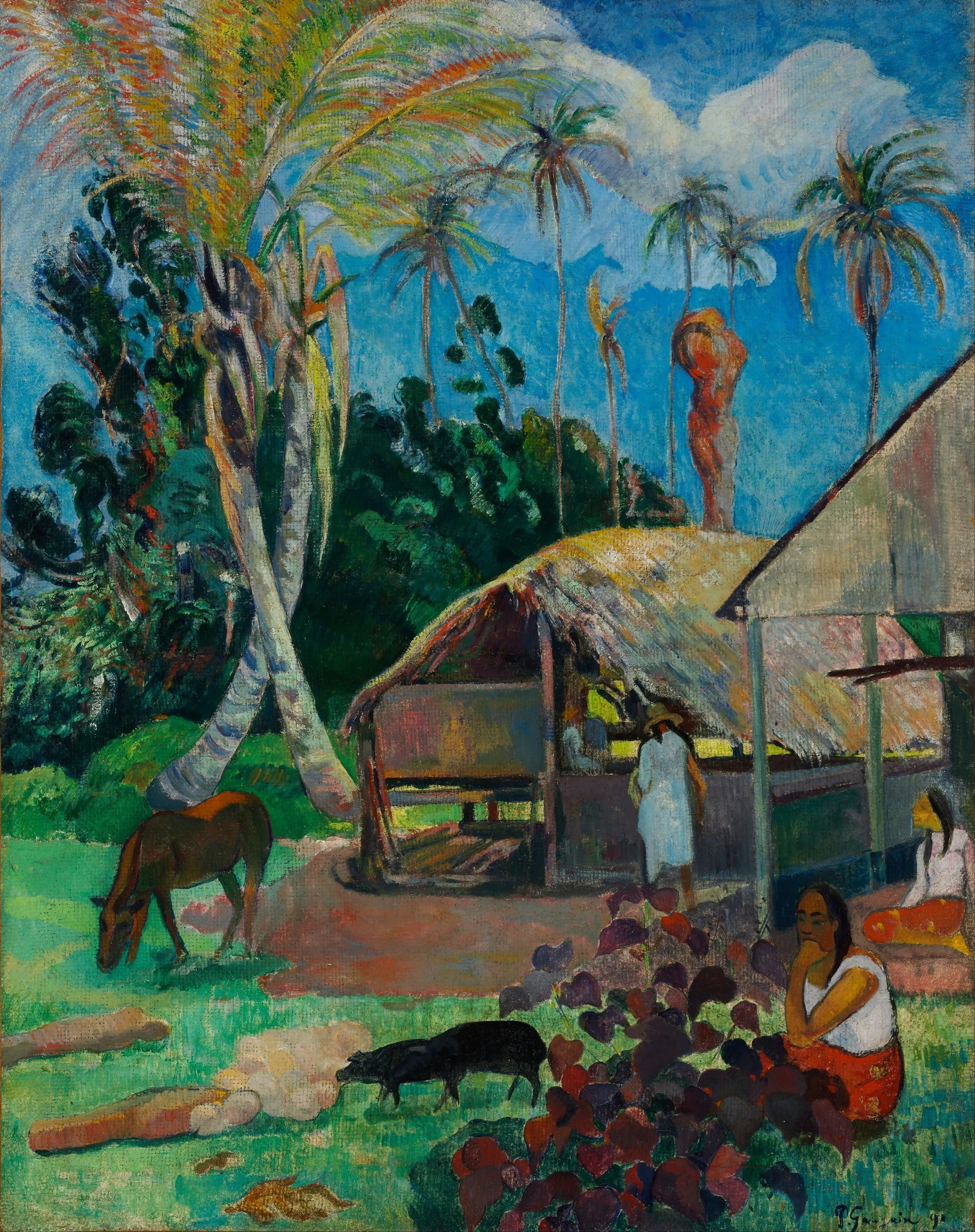 The Black Pigs, by Paul Gauguin, oil, 1896