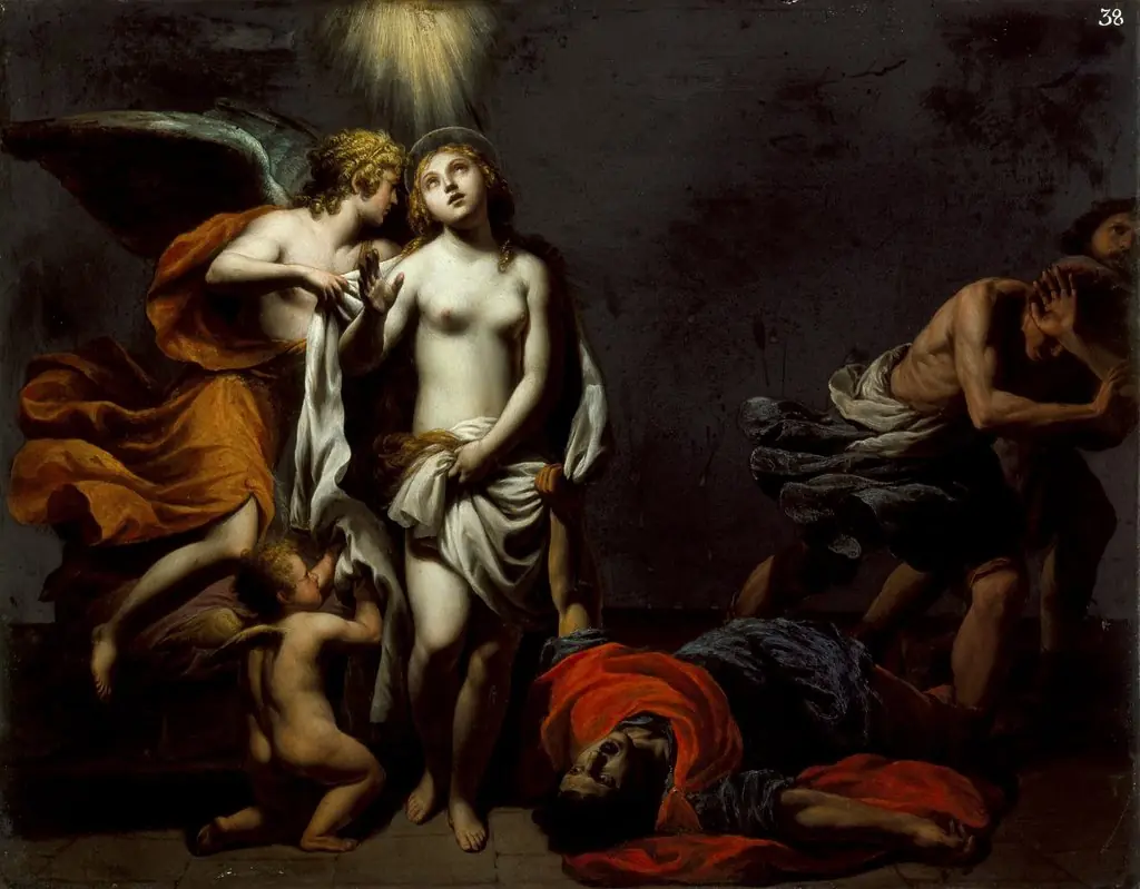 Saint Agnes Protected by an Angel