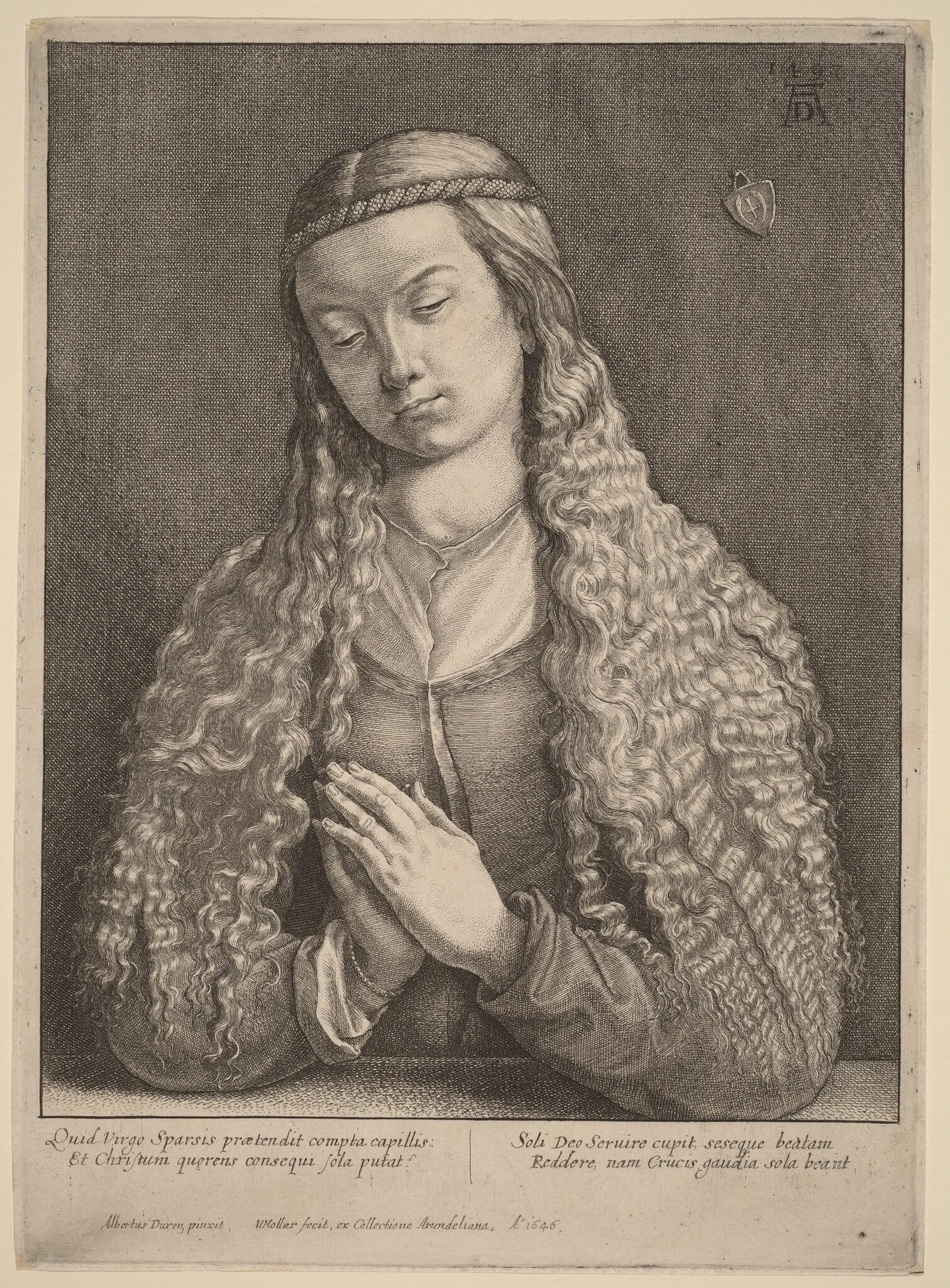 Katharine Furlegerin, by Wenceslaus Hollar, ink, 1646
