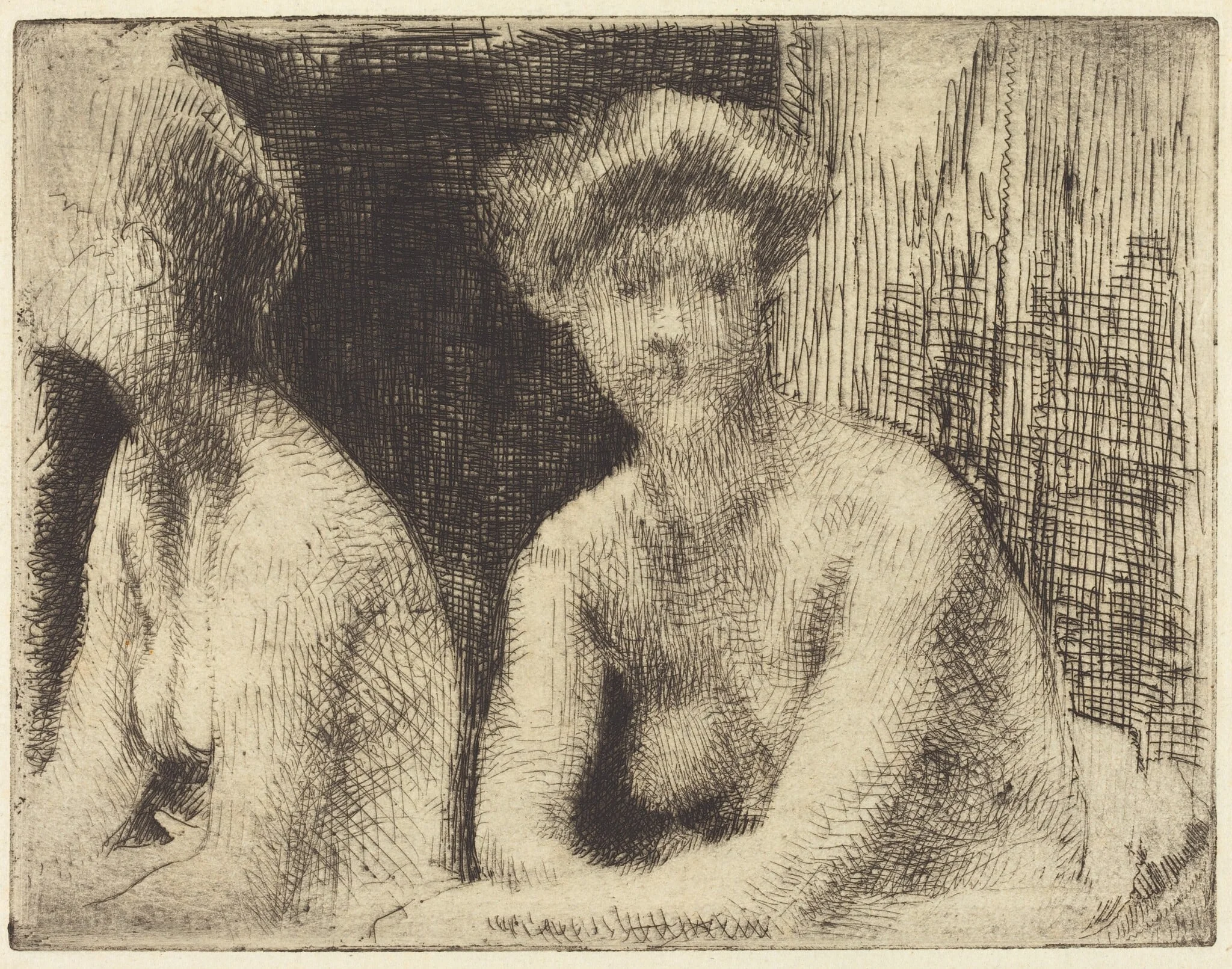 Nude Woman by a Looking Glass (Femme Nue Auprès d'une Glace), by Paul-Albert Besnard, ink, 1889