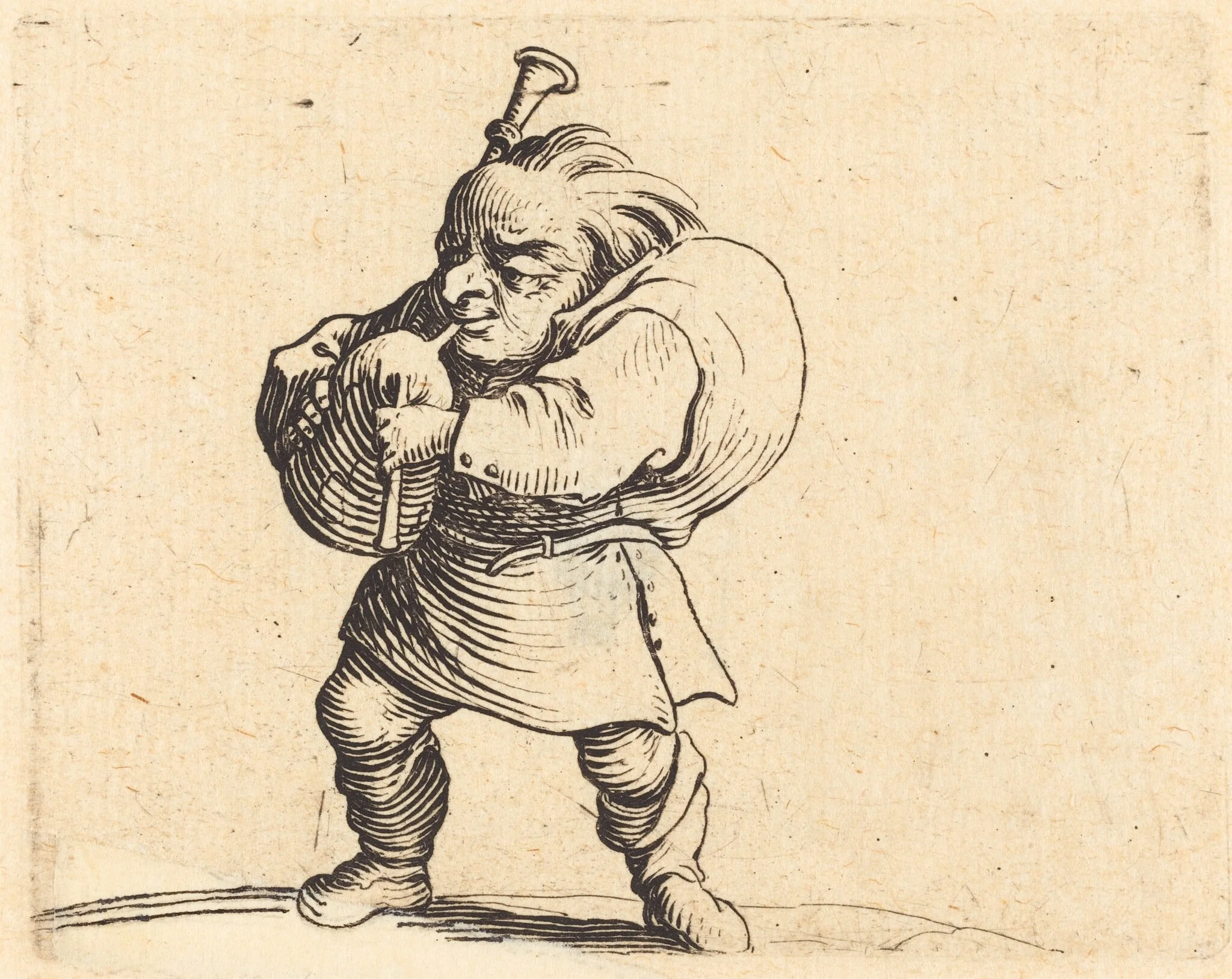 The Bagpipe Player, by Jacques Callot, ink, 1622