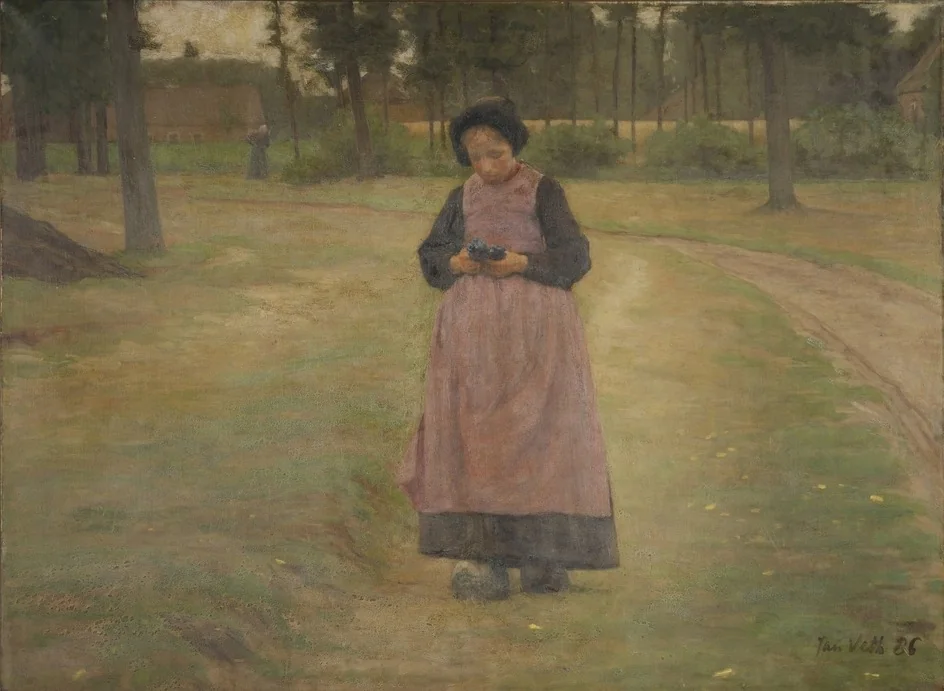 Girl from Laran with Cornflowers, by Jan Veth, oil, 1894