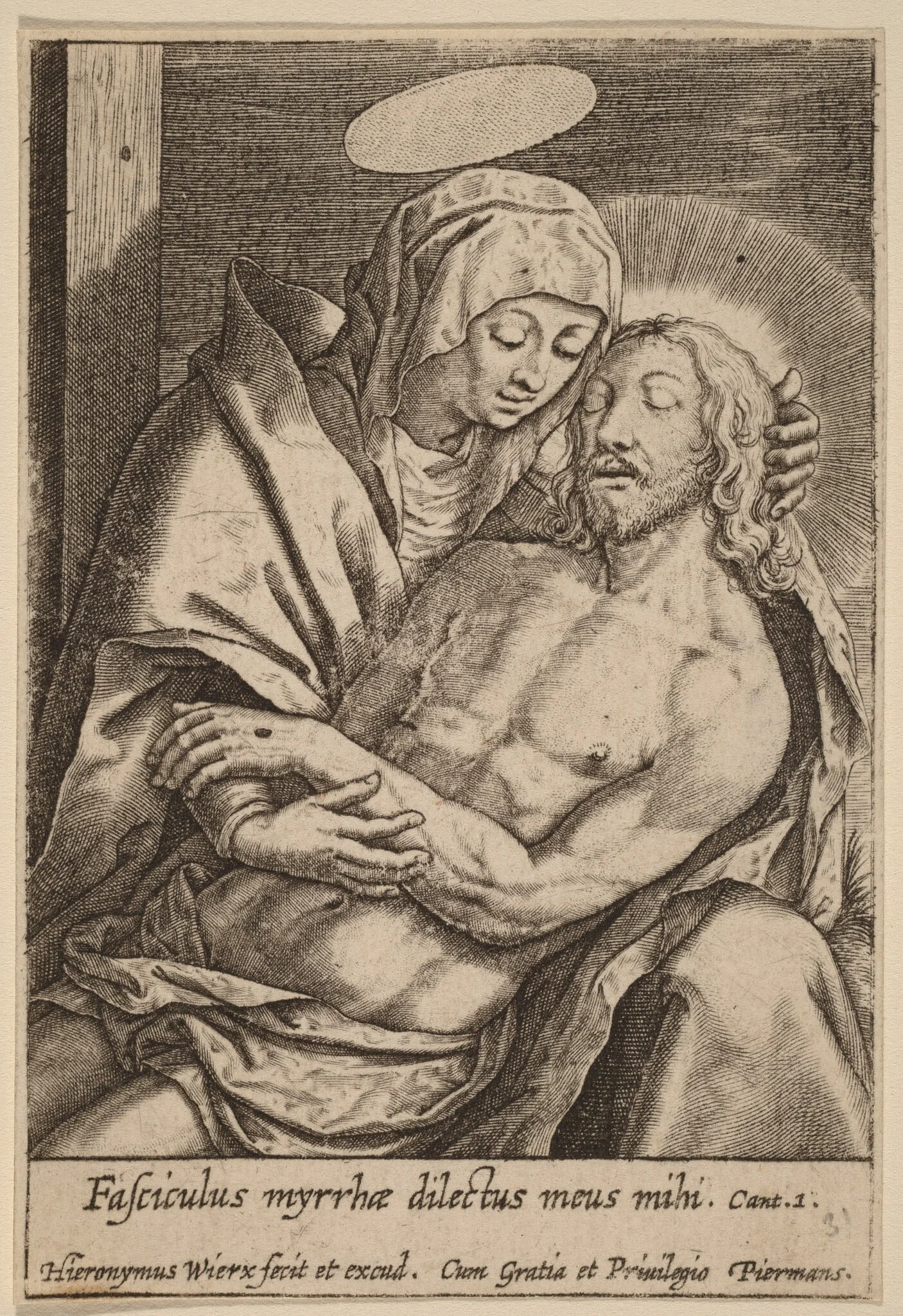 Fasciculus myrrhae dilectus meus mihi, by Hieronymus Wierix, ink, 1586