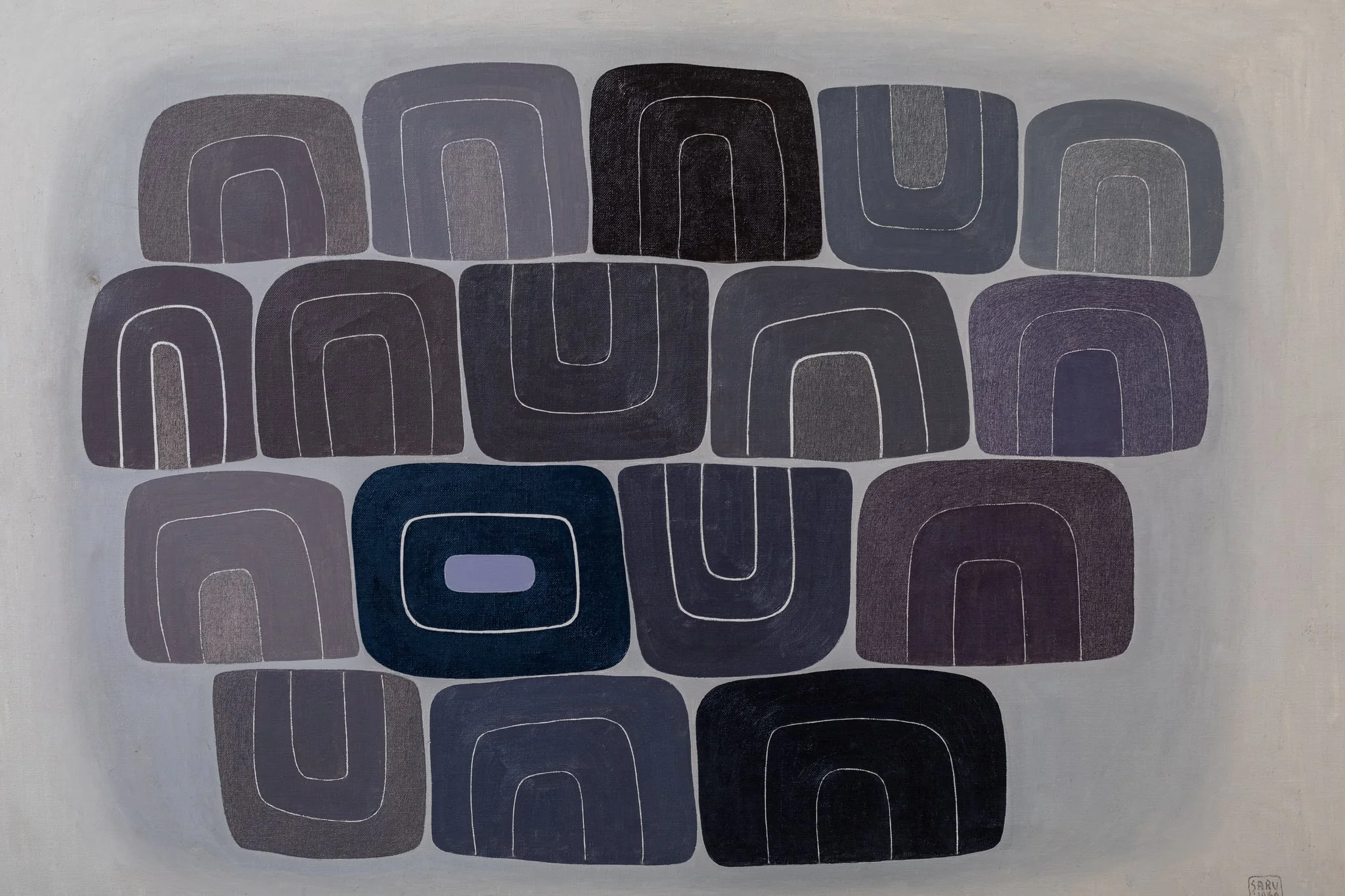 Compoziție, by Șaru Gheorghe, 1969