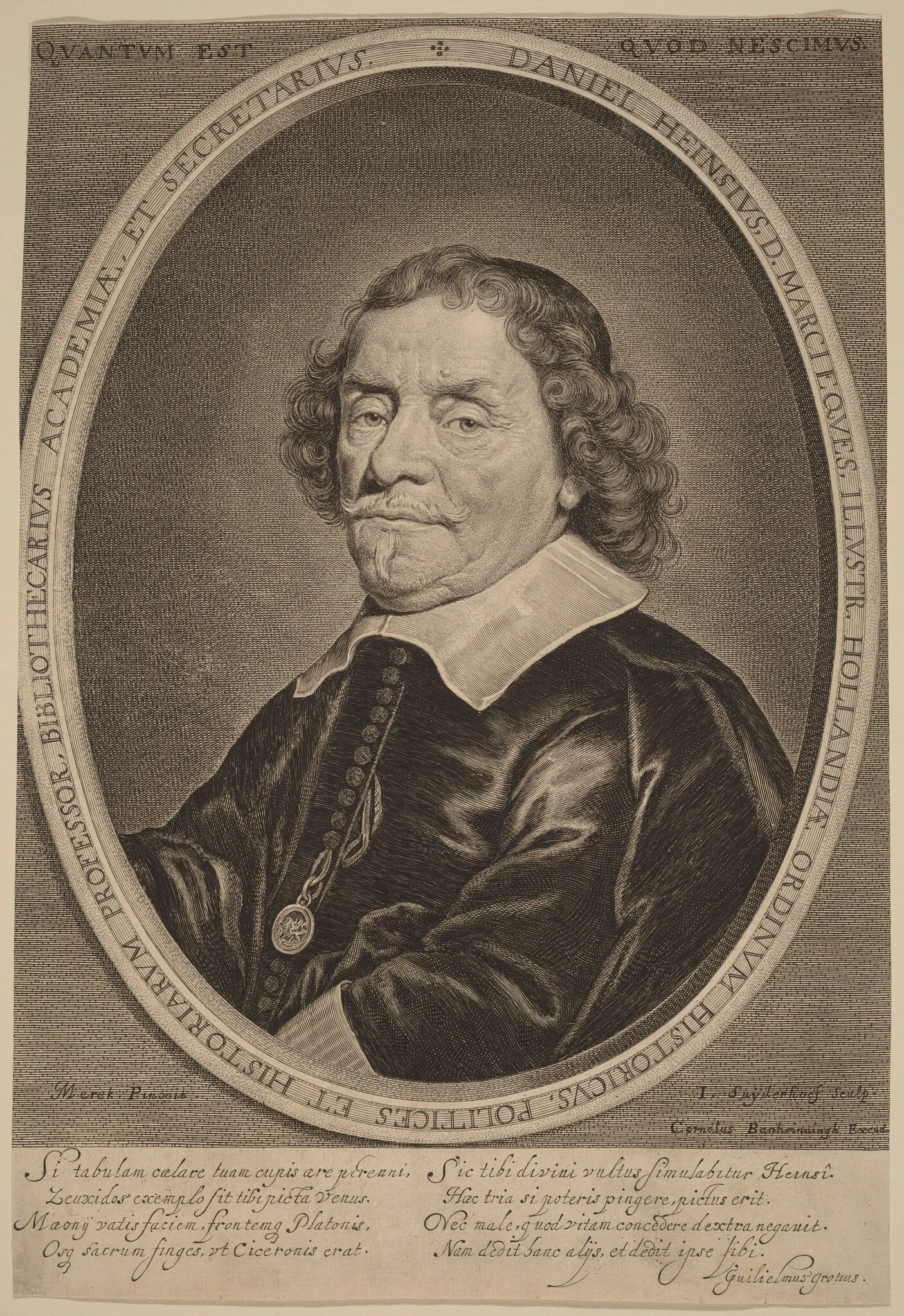 Daniel Heinsius, by Jonas Suyderhoff, ink, 1650