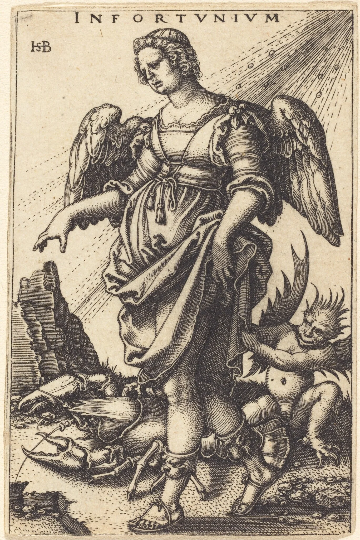 Infortunium (Misfortune), by Sebald Beham, ink, 1541