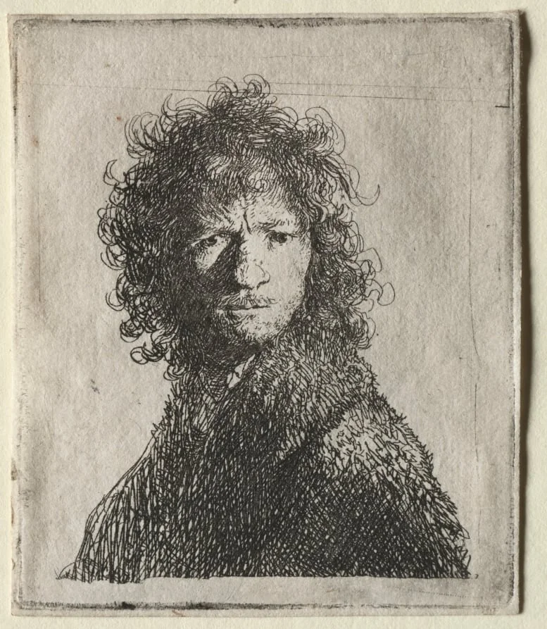 Self-Portrait Frowning: Bust, by Rembrandt, 1630