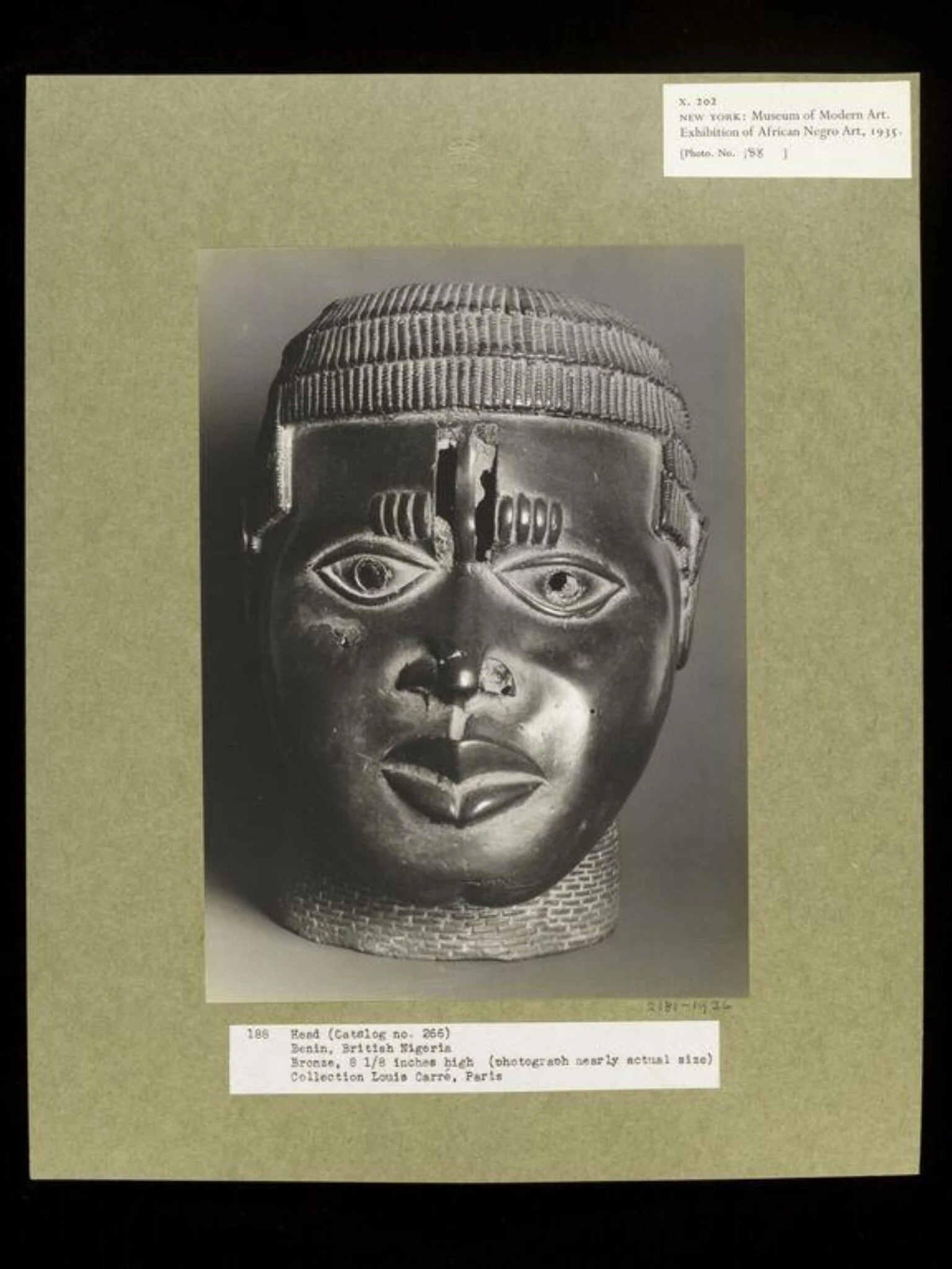 Head of a Youth, Benin, by Walker Evans, photographic, 1935