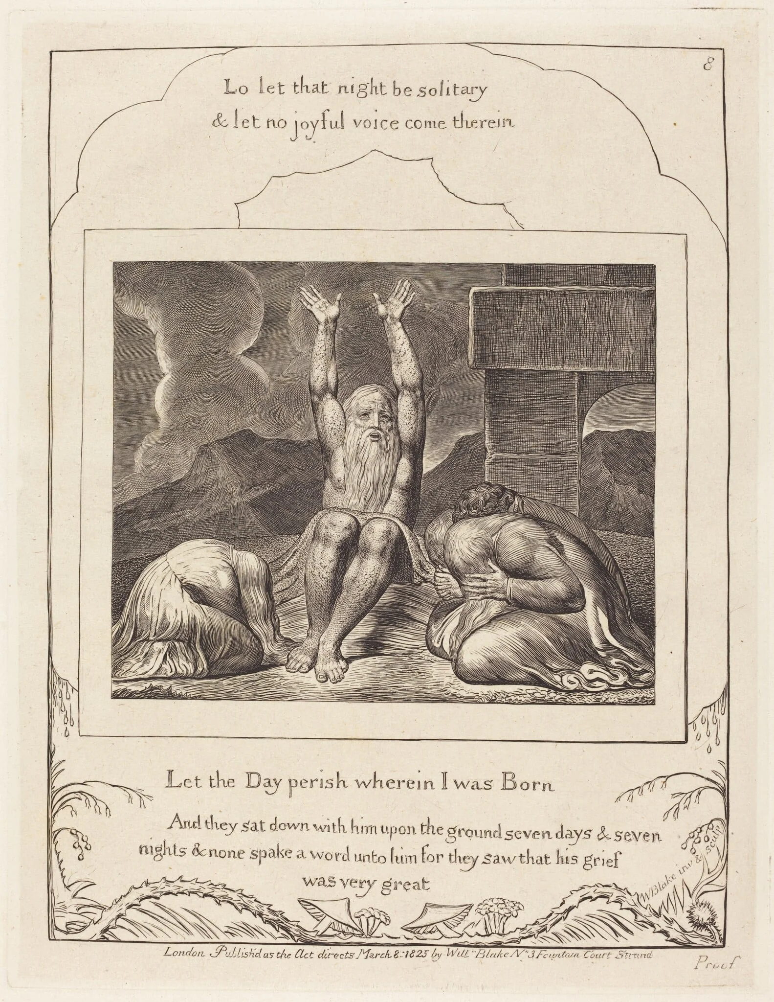 Job's Despair, by William Blake, ink, 1825
