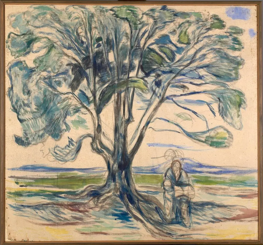 Old Man Sitting under a Tree