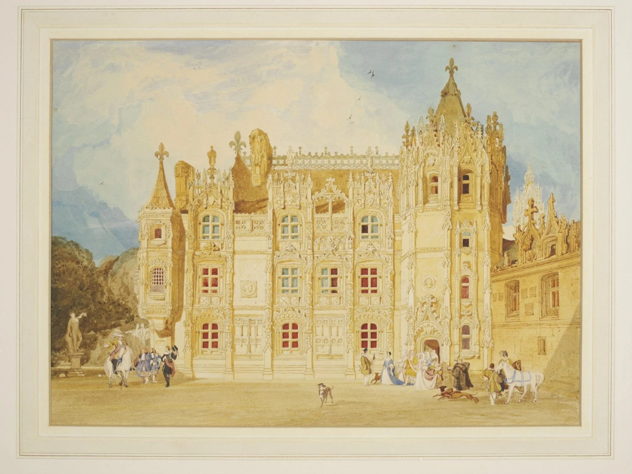 The Maison Abbatiale or Logis Abbatial, Abbey of St Ouen, Rouen., by John Sell Cotman, watercolor, 1824