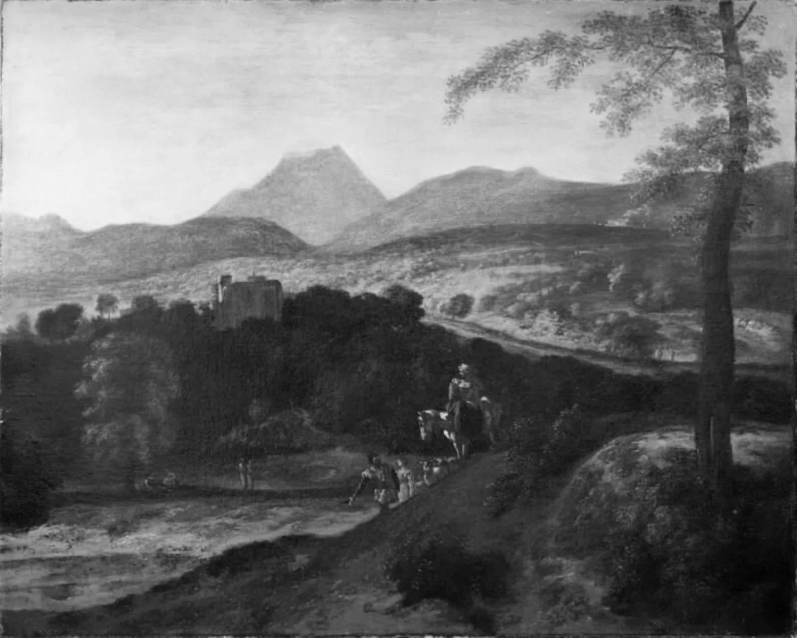 Southern Landscape with Figures, by Unknown, unspecified, 1650