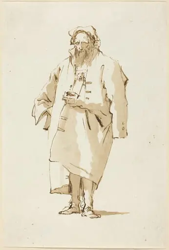 A Standing Oriental Wearing a Greatcoat