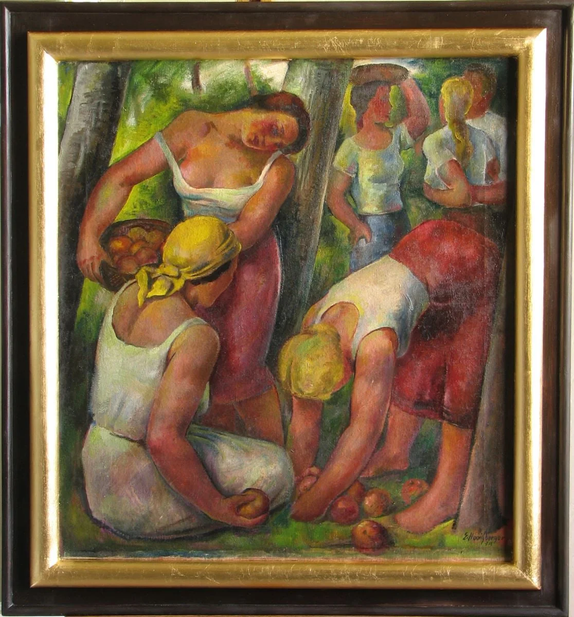 Femei la culesul merelor, by Ernst Honigberger, unspecified