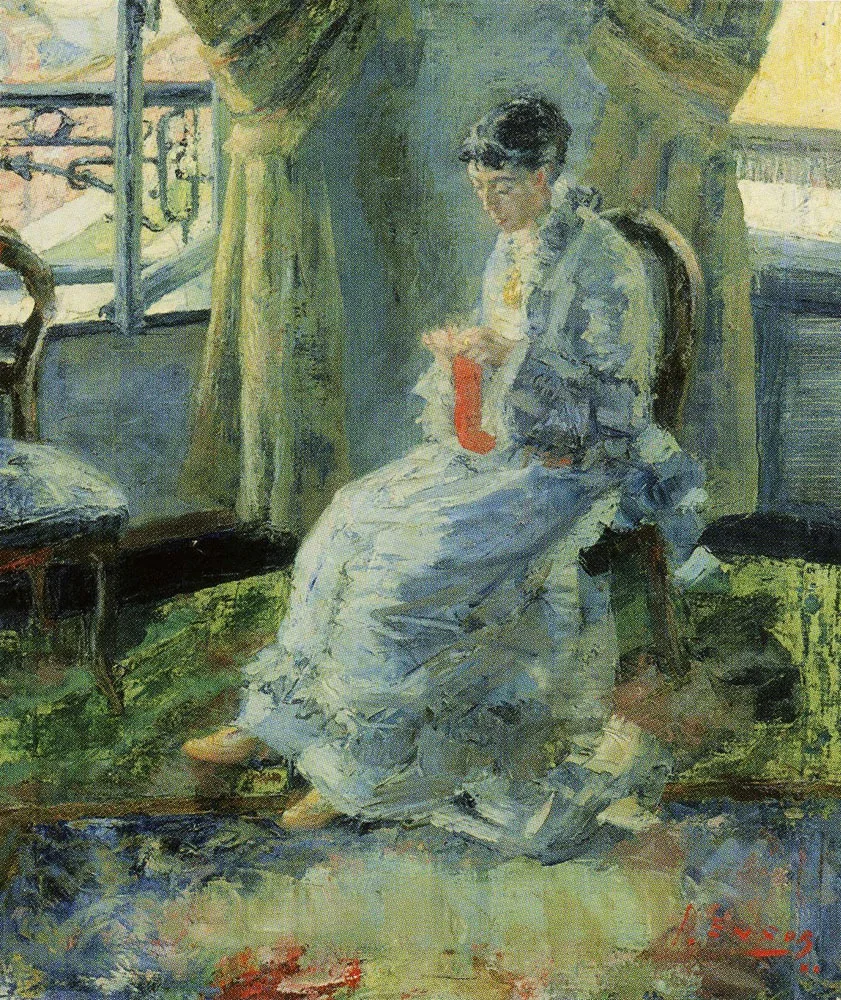 The lady in blue