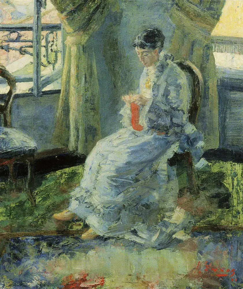 The lady in blue