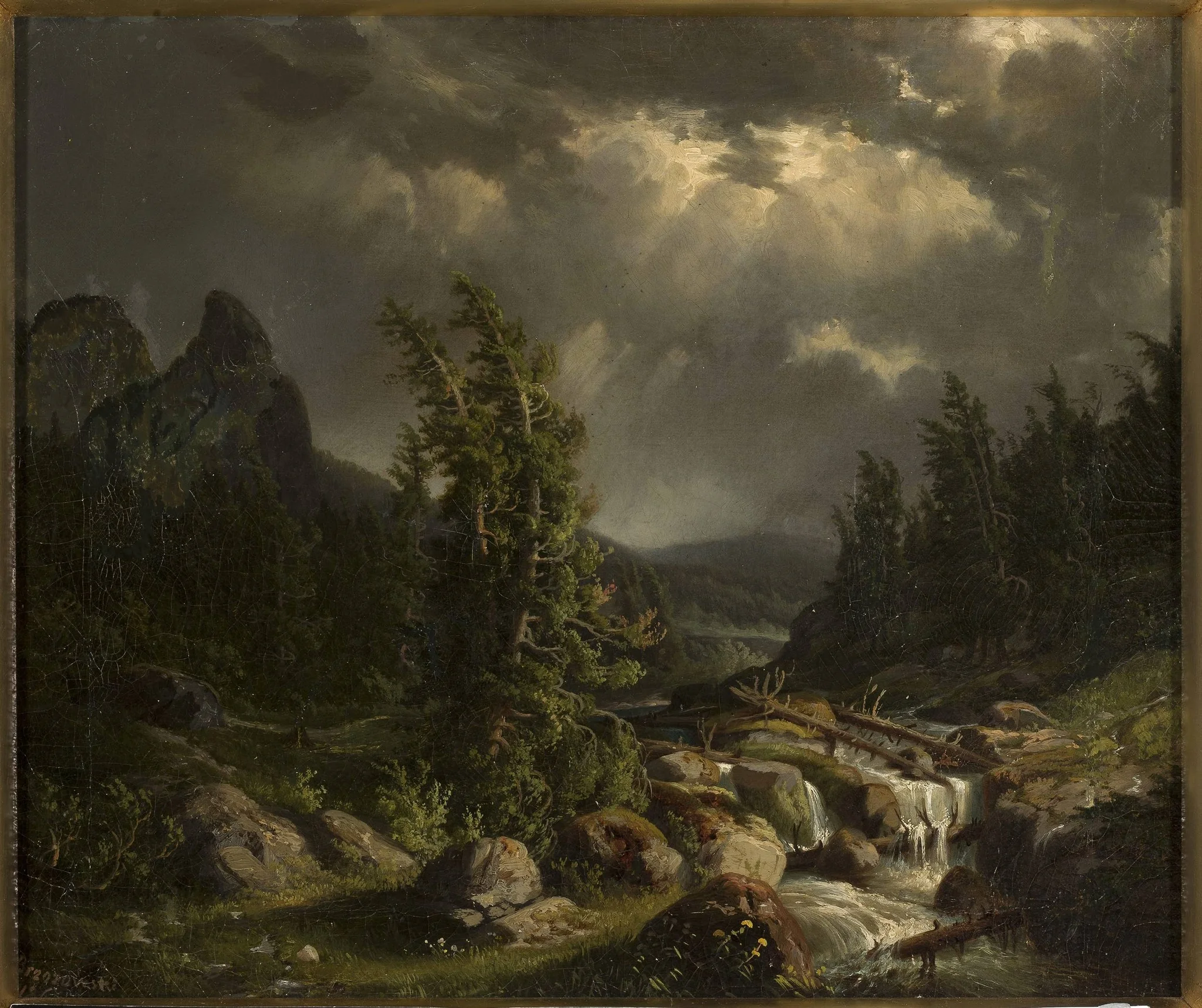 Storm in the mountains, by Feliks Brzozowski, oil, 1866
