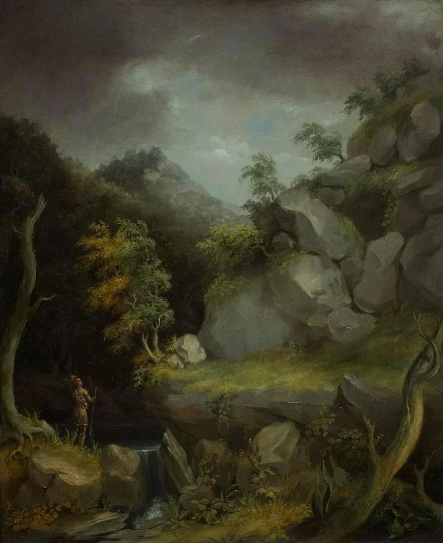 Landscape with Indian, by Thomas Cole, oil, 1826