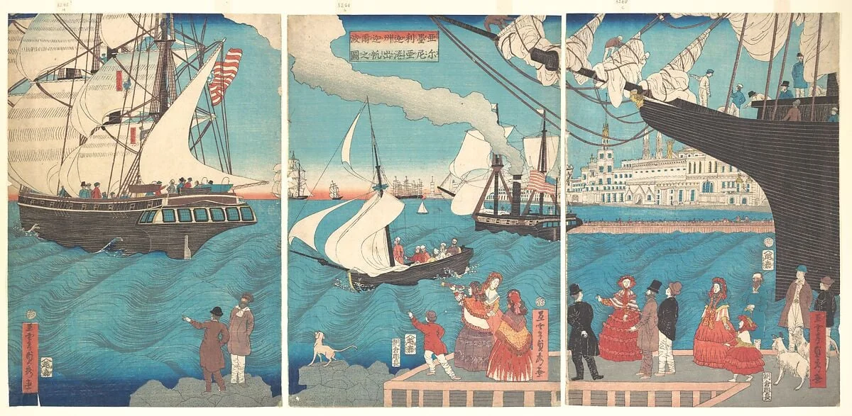 Amerika Karuhorunia Ko shuppan no zu|Sailing from a California Port