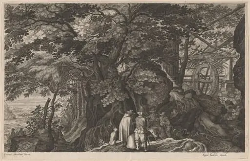 Ancient Trees by a Mountain Watermill