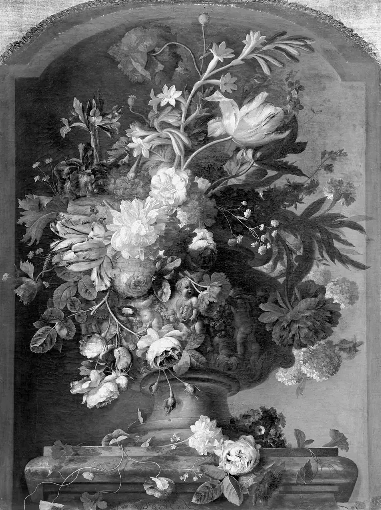 Bouquet of Flowers in front of niche