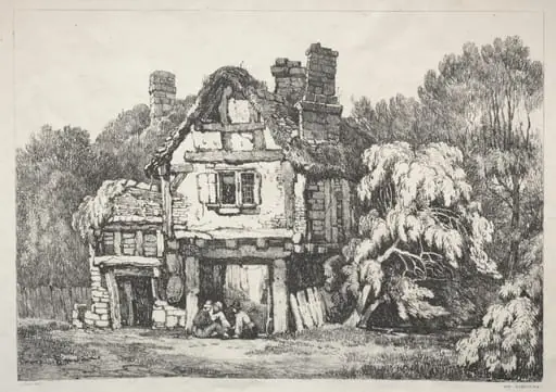 A Series of Ancient Buildings and Rural Cottages in the North of England:  Near Ashbourn